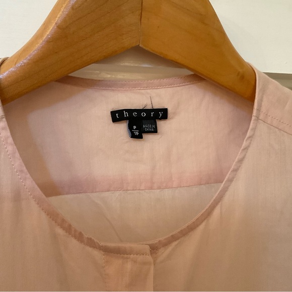 Theory Blouse Peach Sleeveless Shirttail Hem Size P - Picture 6 of 10
